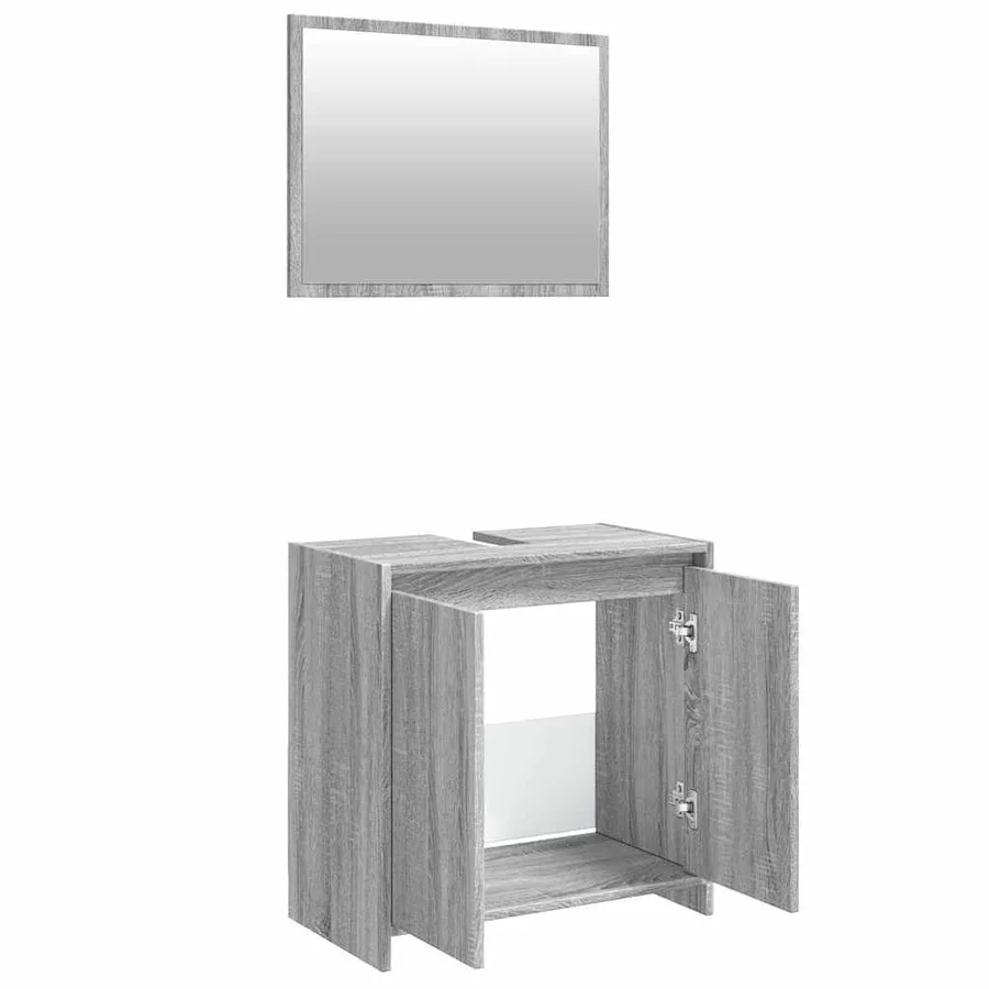 Ensemble de meubles de salle de bain 2 pcs Sonoma gris - 9