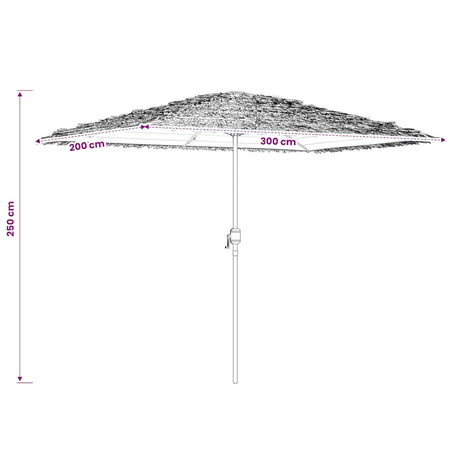Parasol de jardin avec mât en acier blanc 300x200x250 cm - 10