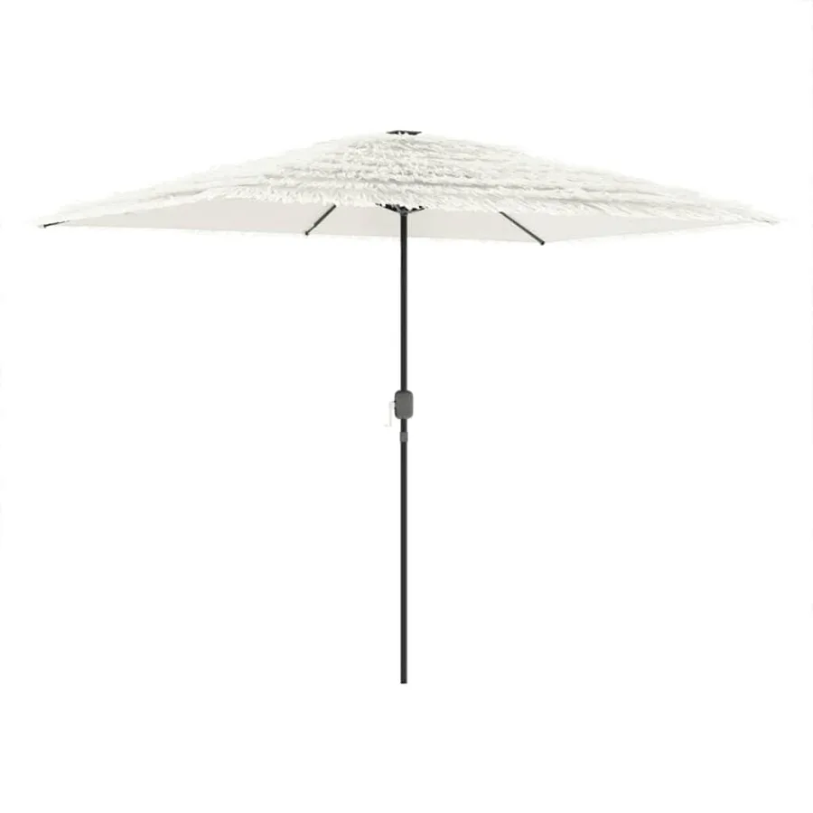 Parasol de jardin avec mât en acier blanc 300x200x250 cm - 2