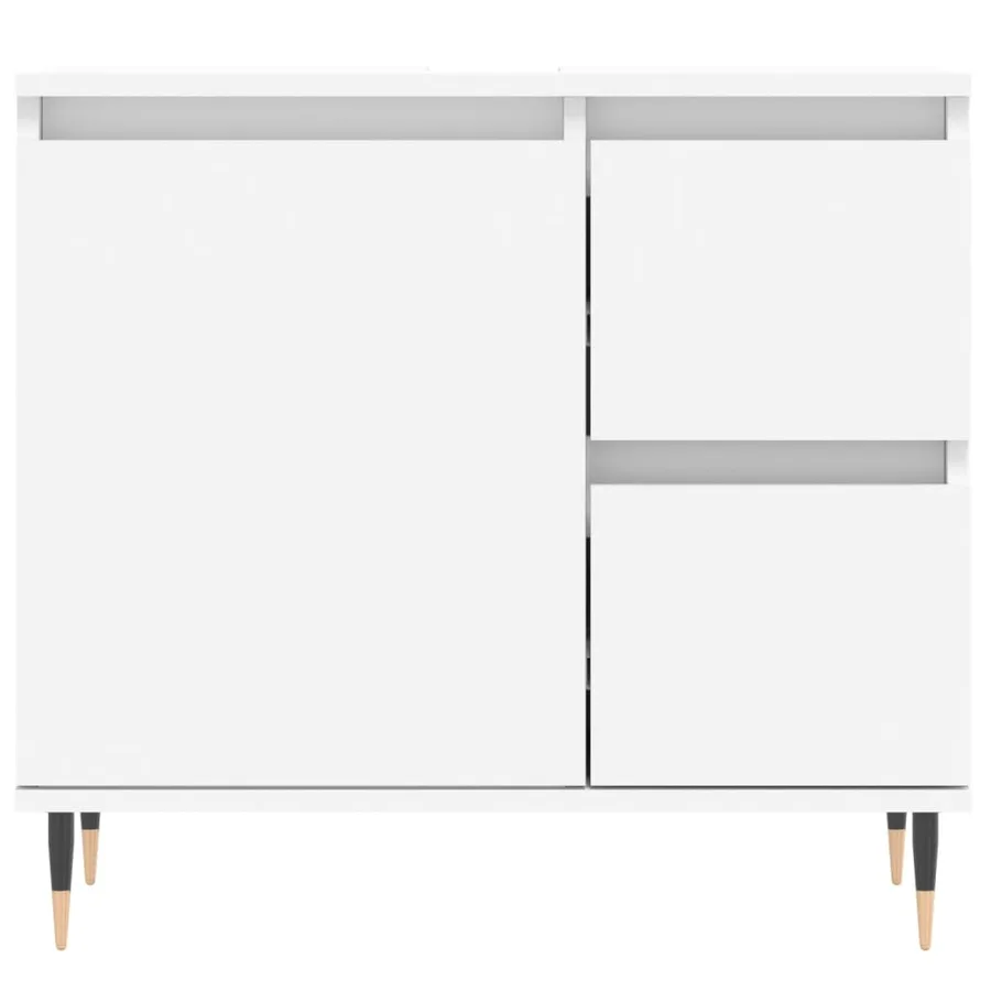 Ensemble de meubles salle de bain 3 pcs blanc bois d'ingénierie - 10