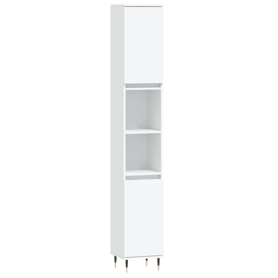 Ensemble de meubles salle de bain 3 pcs blanc bois d'ingénierie - 5