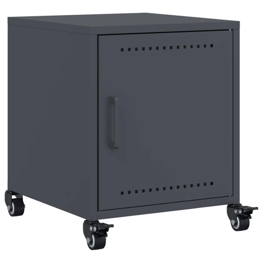 Tables de chevet 2 pcs anthracite 36x39x43,5 cm acier - 5
