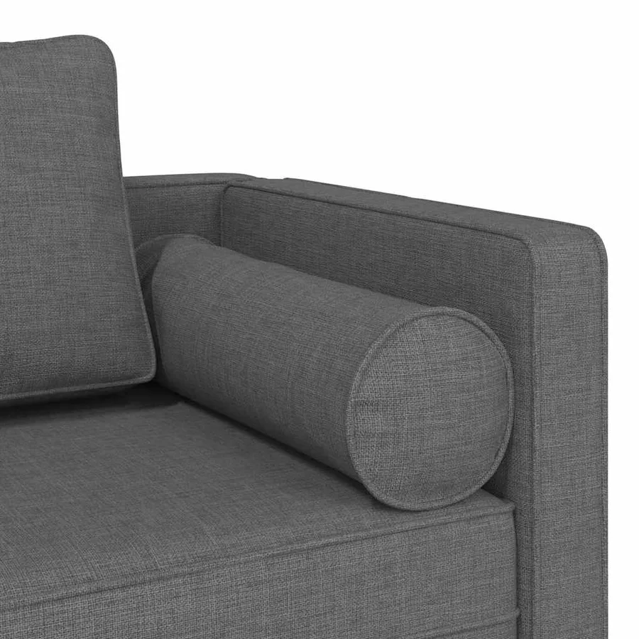 Chaise longue avec coussins gris foncé tissu - 6