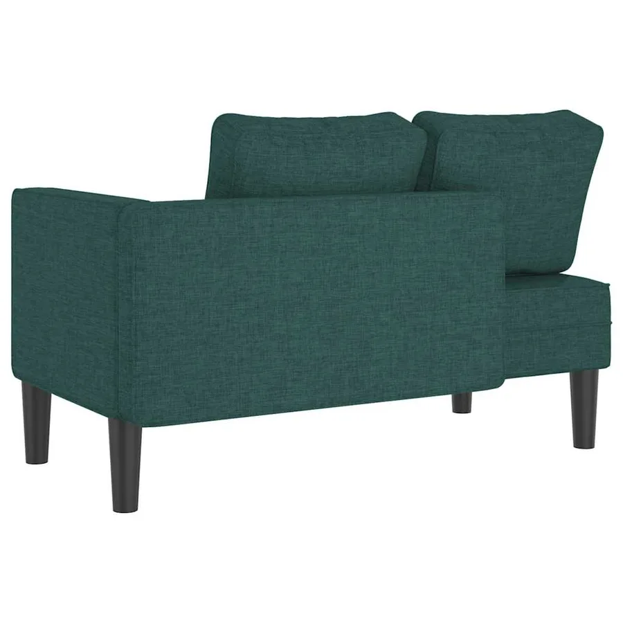 Chaise longue avec coussins vert foncé tissu - 5