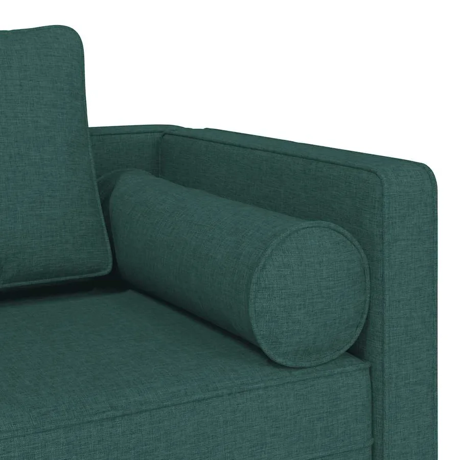 Chaise longue avec coussins vert foncé tissu - 6