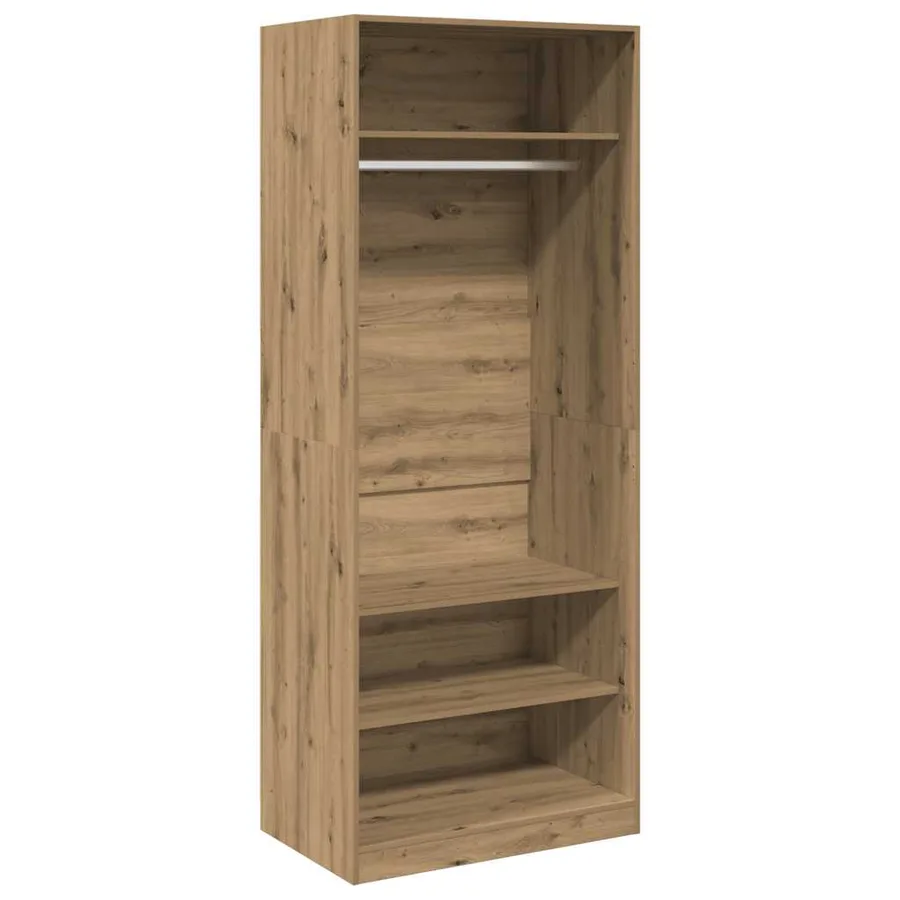 Garde-robe chêne artisanal 80x50x200 cm bois d'ingénierie - 2