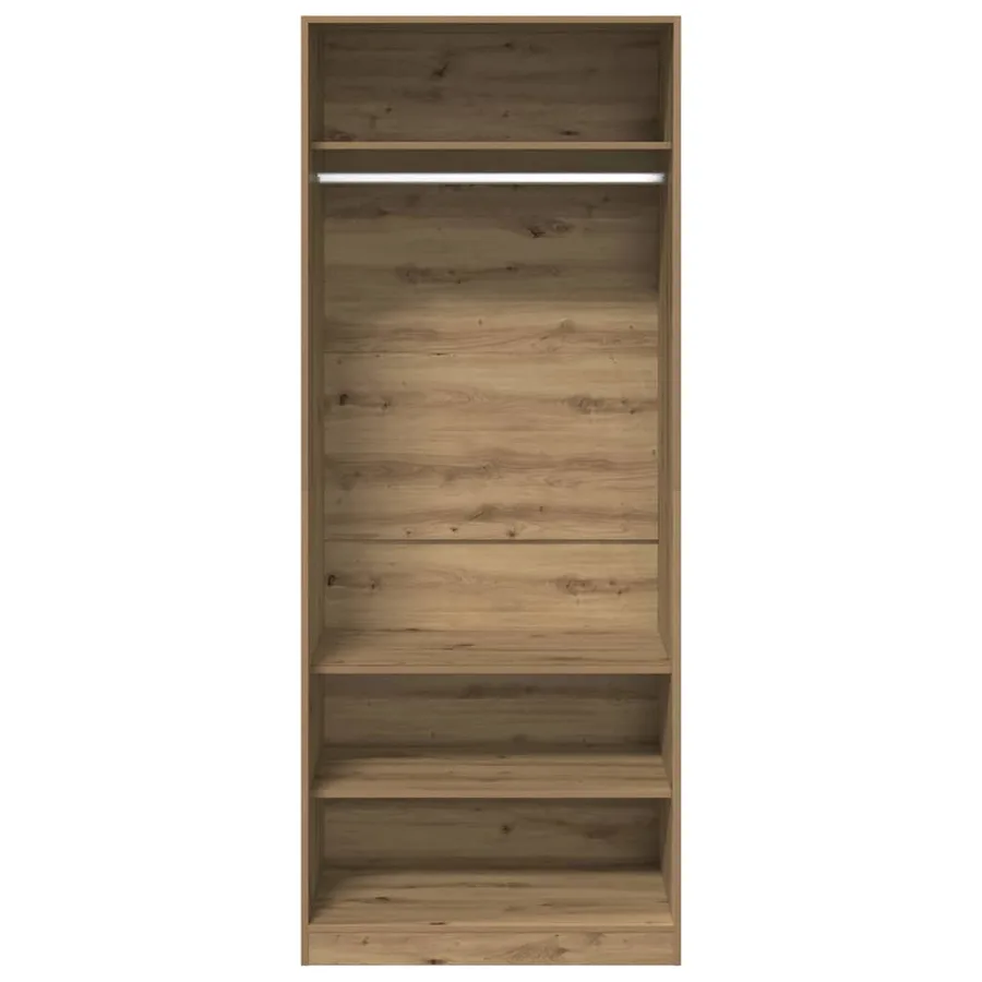 Garde-robe chêne artisanal 80x50x200 cm bois d'ingénierie - 4