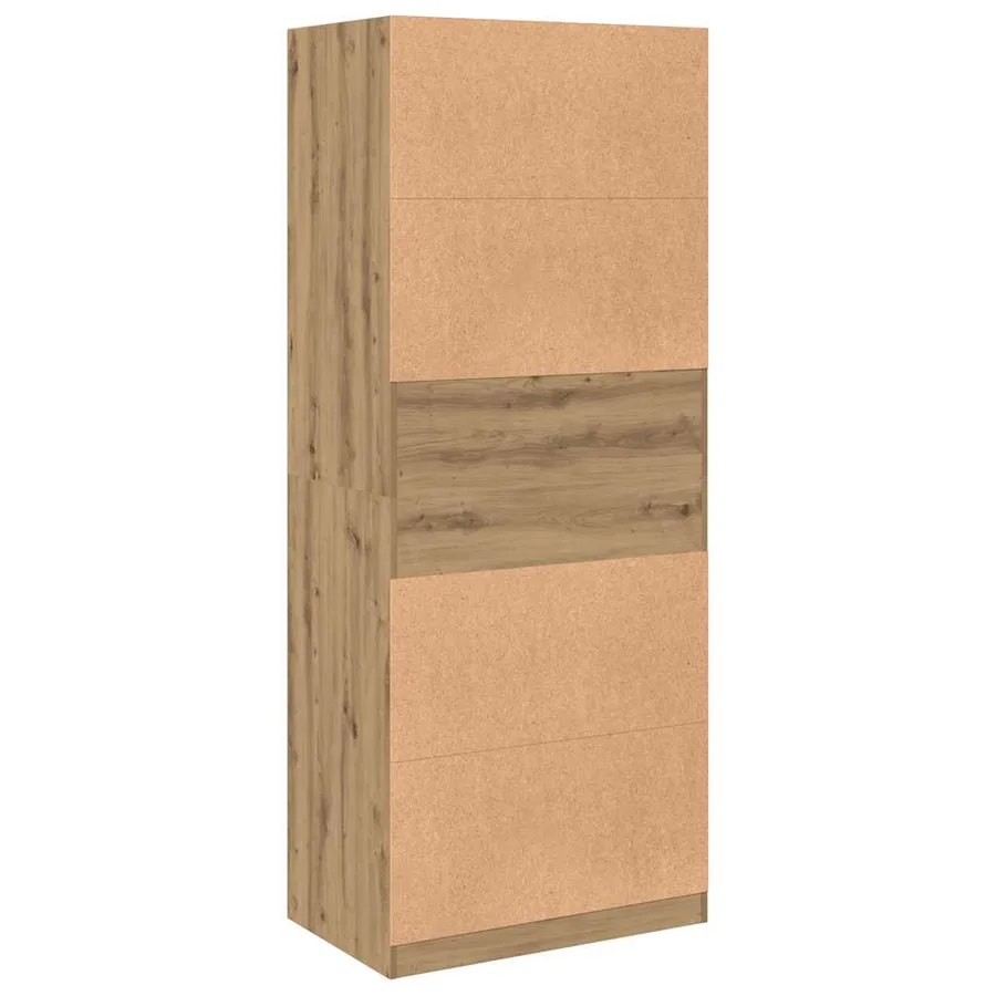 Garde-robe chêne artisanal 80x50x200 cm bois d'ingénierie - 6