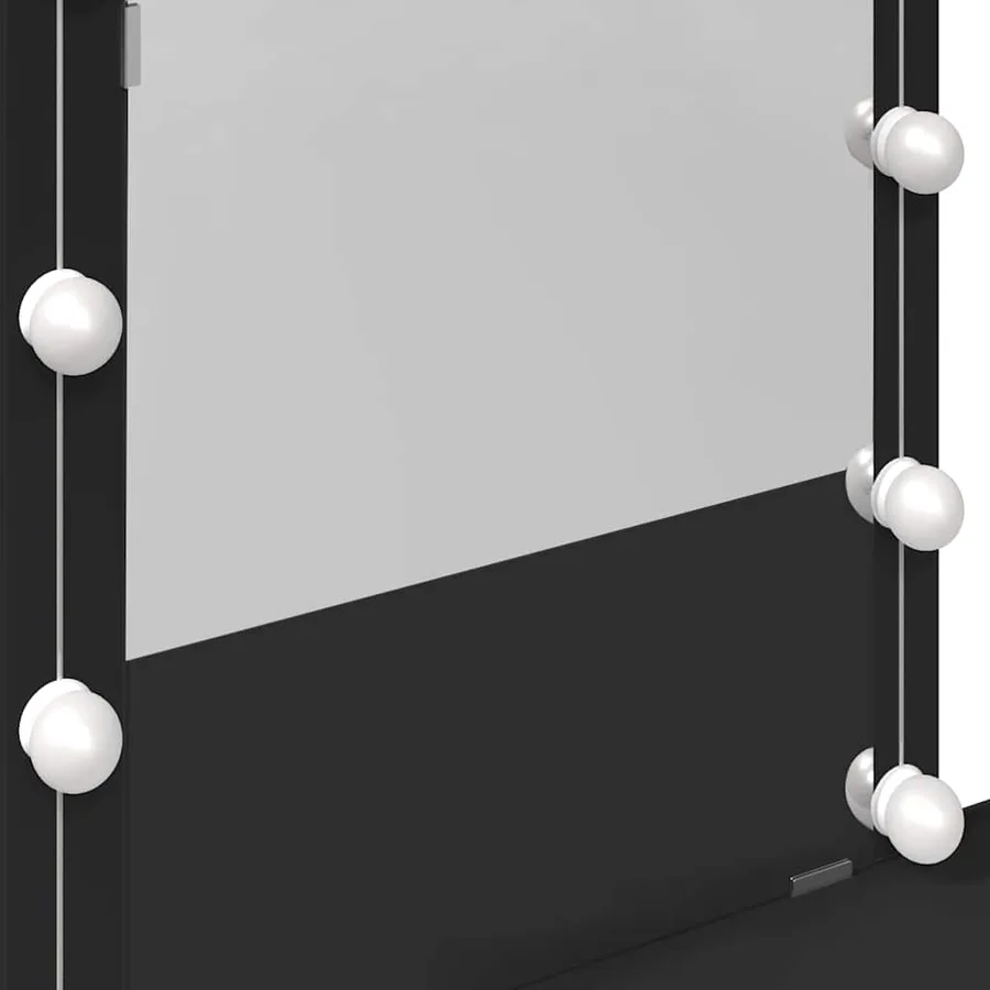Coiffeuse avec LED noir 100x40x130 cm - 12
