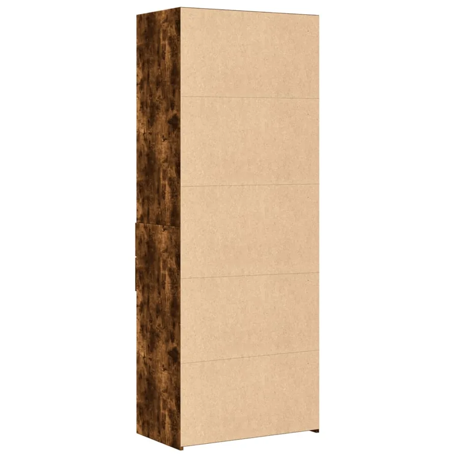 Buffet haut chêne fumé 70x42,5x185 cm bois d'ingénierie - 6
