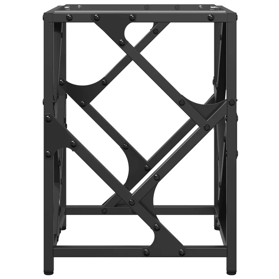 Table basse avec dessus en verre transparent 30x30x41 cm acier - 5