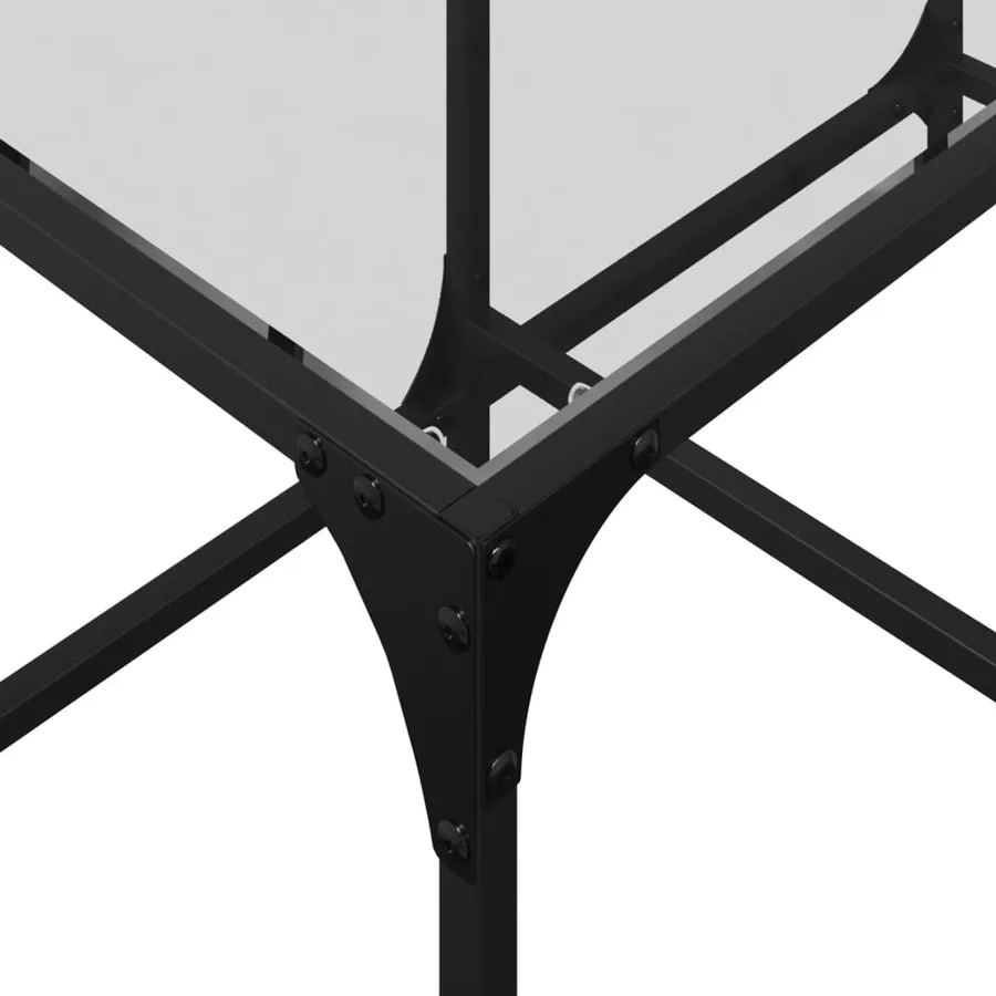 Table basse avec dessus en verre transparent 78,5x40x40cm acier - 7