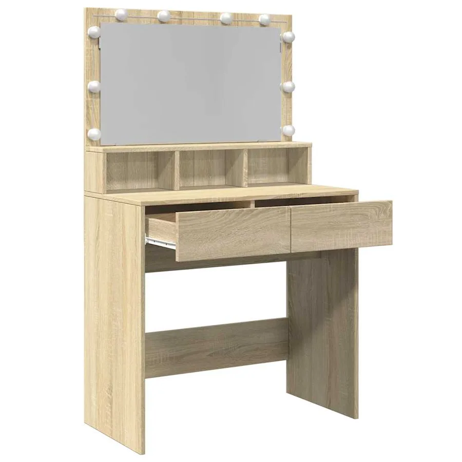 Coiffeuse avec LED chêne sonoma 80x41x134,5 cm - 9
