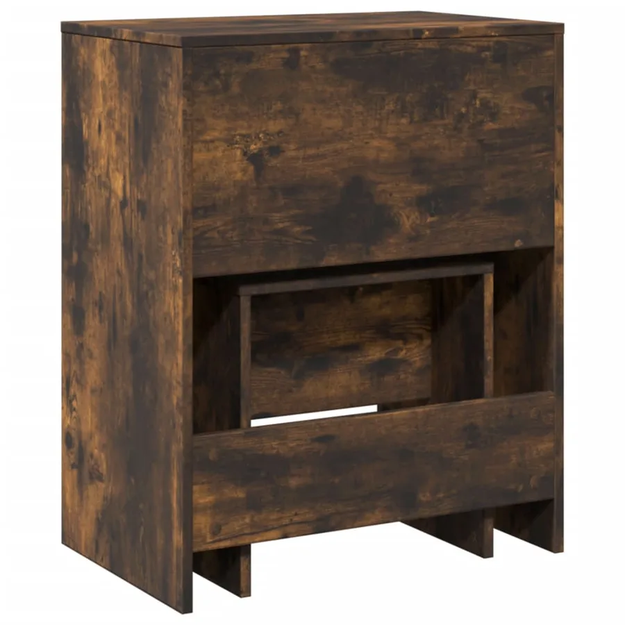 Coiffeuse et tabouret chêne fumé 60x40x113,5 cm - 7