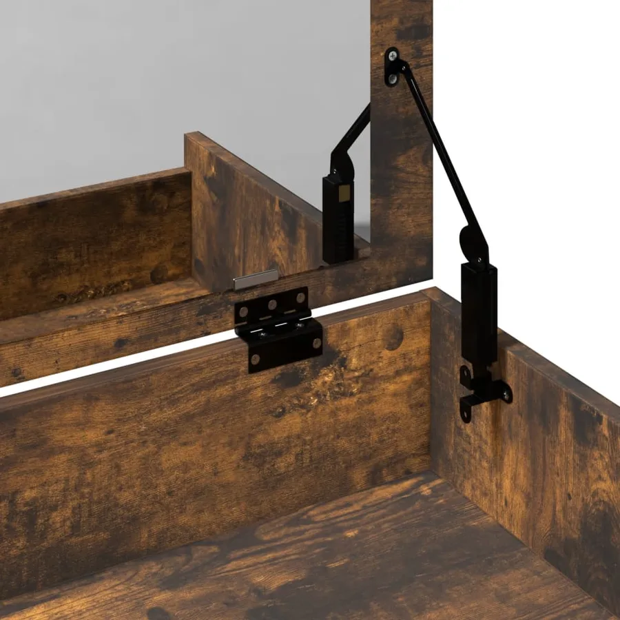 Coiffeuse et tabouret chêne fumé 60x40x113,5 cm - 9