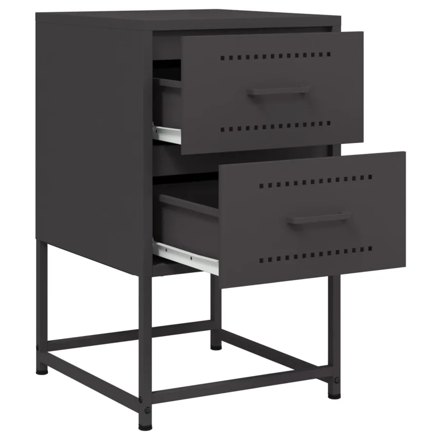 Table de chevet noir 36x39x60,5 cm acier - 9