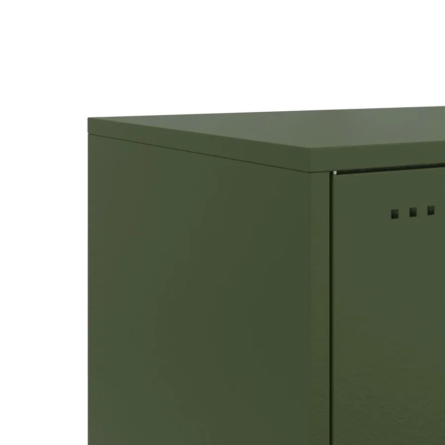 Tables de chevet 2 pcs vert olive 36x39x78 cm acier - 11