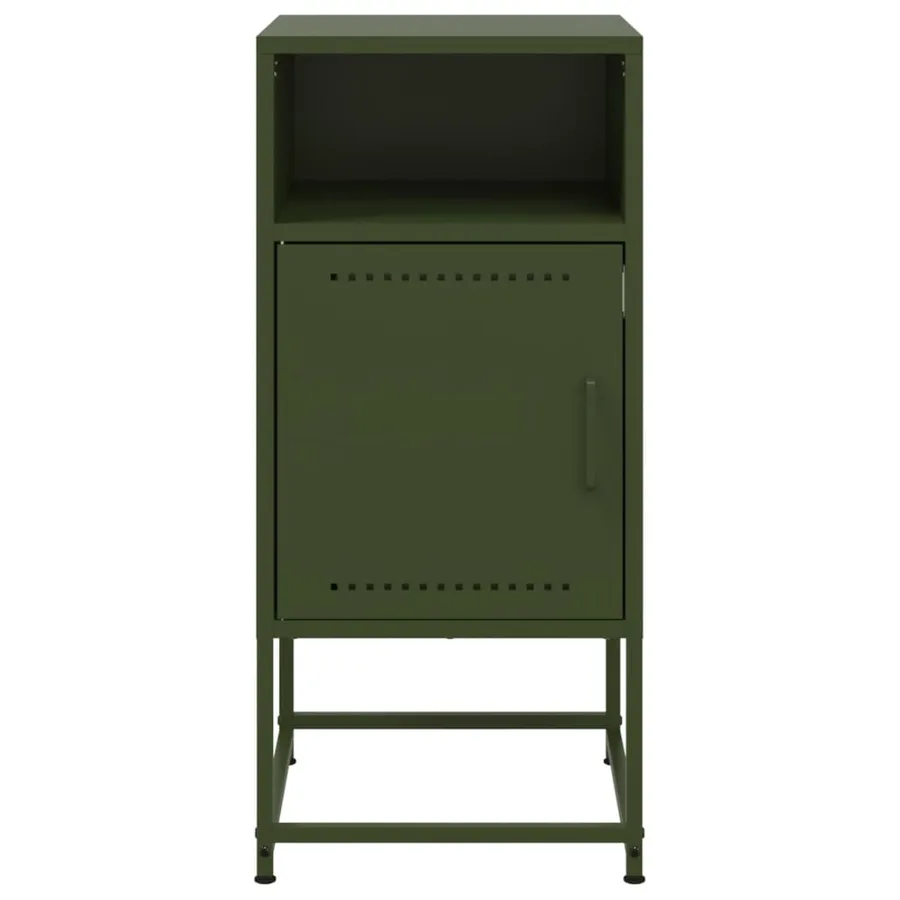 Tables de chevet 2 pcs vert olive 36x39x78 cm acier - 6