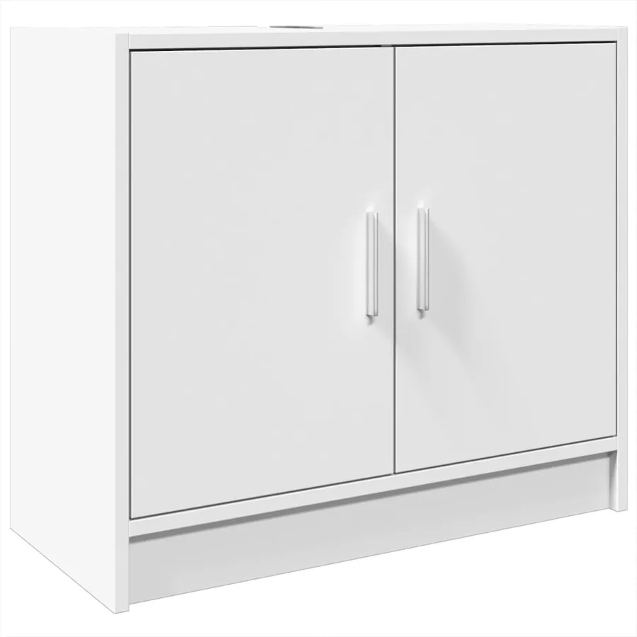Armoire de lavabo blanc 63x29x55 cm bois d'ingénierie - 2