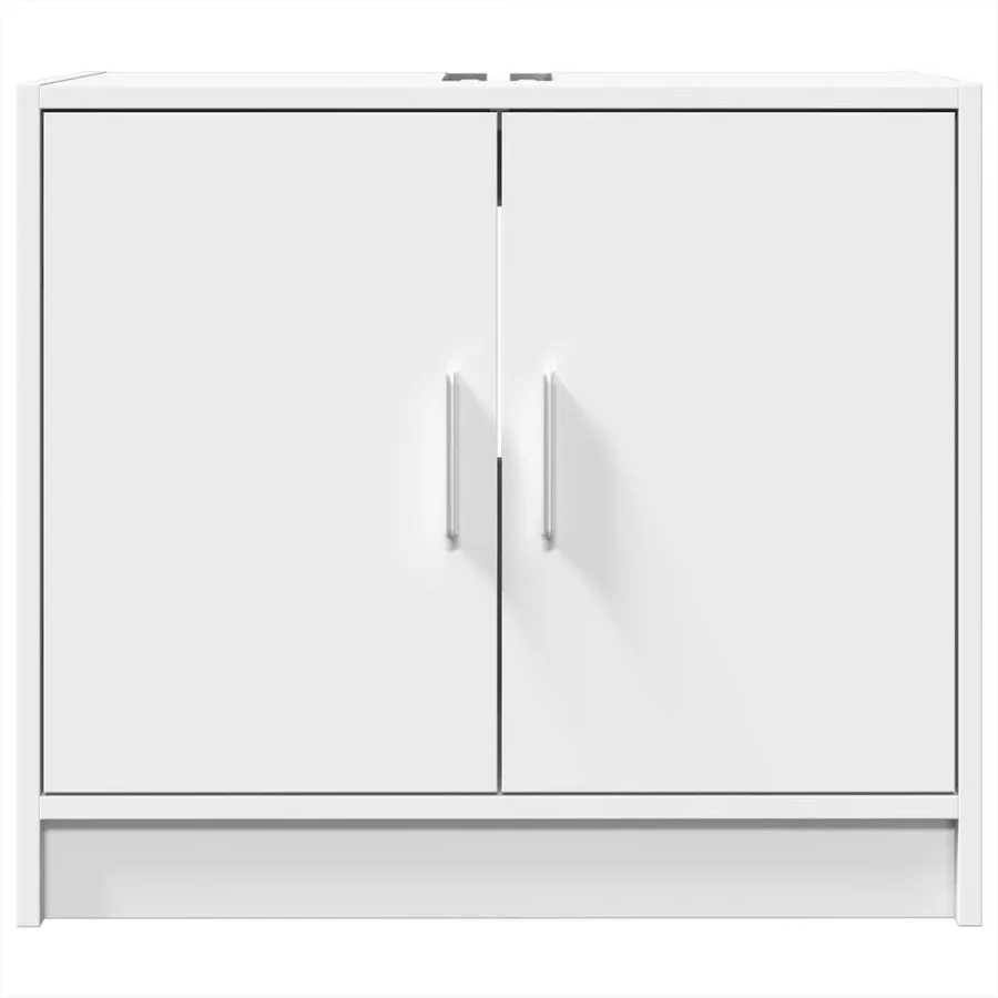 Armoire de lavabo blanc 63x29x55 cm bois d'ingénierie - 4