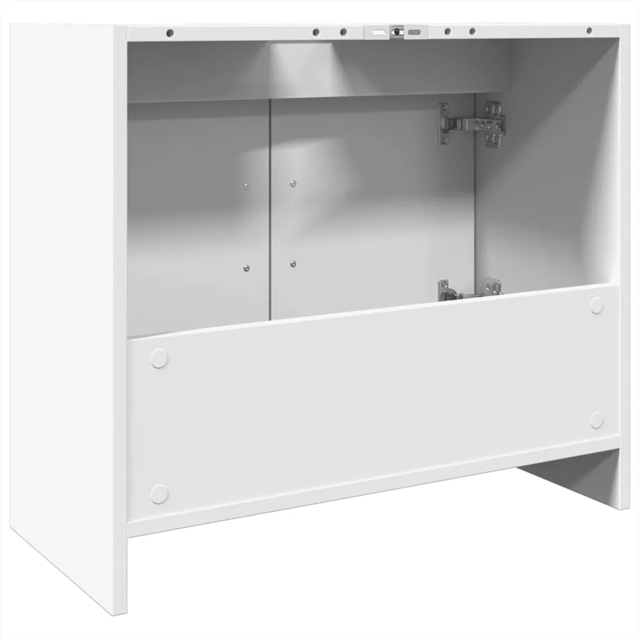 Armoire de lavabo blanc 63x29x55 cm bois d'ingénierie - 7