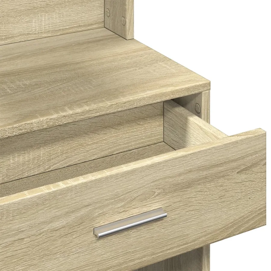 Coiffeuse avec armoire chêne sonoma 80x35x132 cm - 10