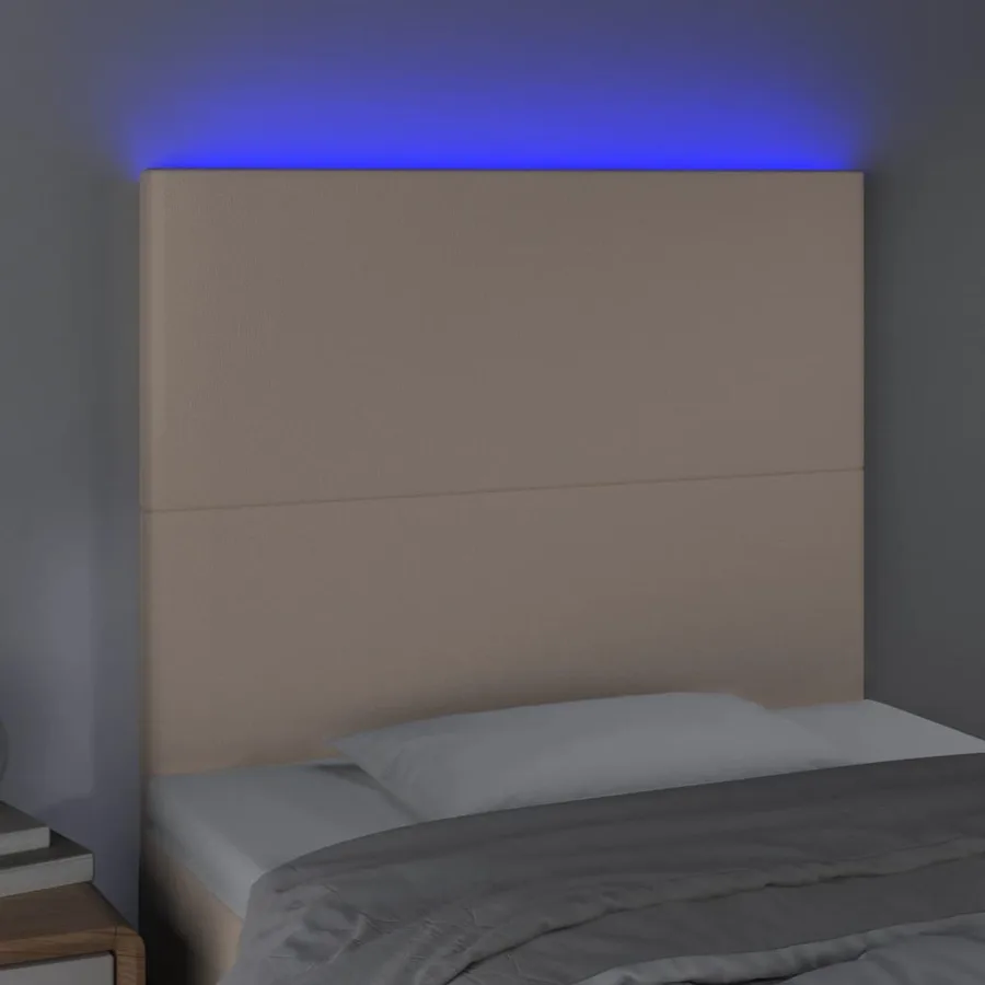 Tête de lit à LED Cappuccino 100x5x118/128 cm Similicuir - 3
