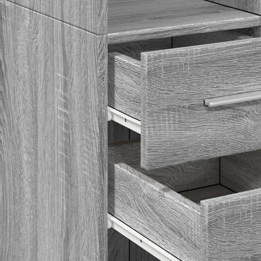 Armoire de rangement mince sonoma gris 30x42,5x225 cm - 11