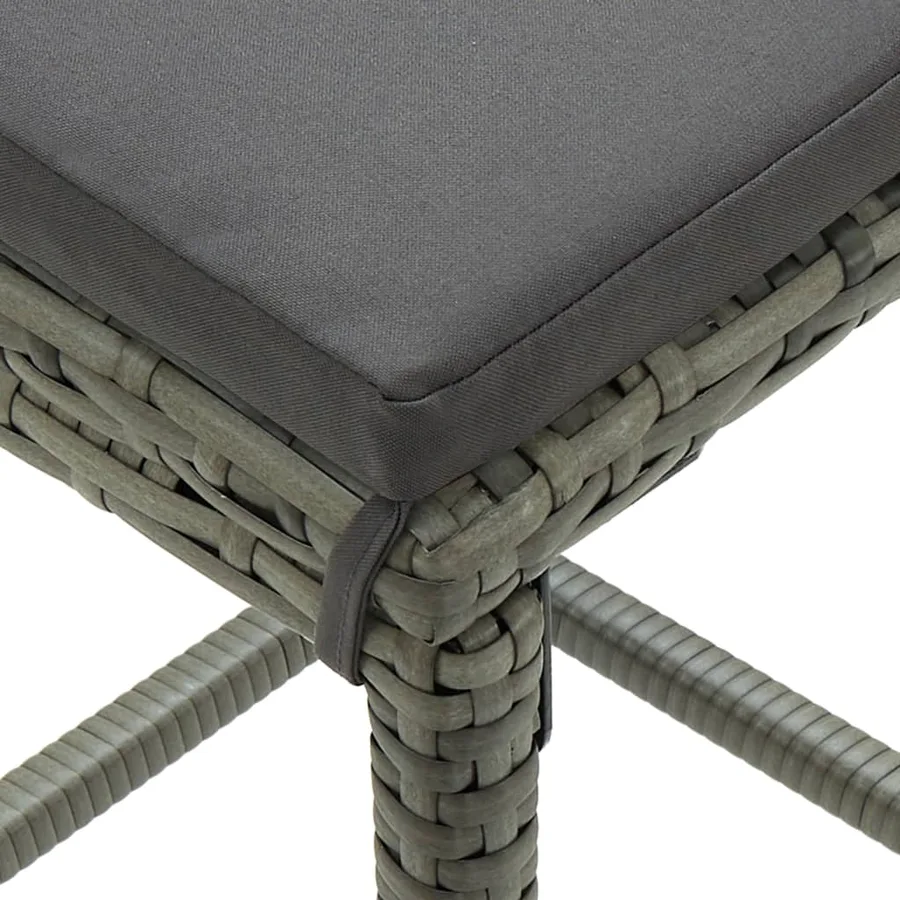 Ensemble de bar 3 pcs Résine tressée Gris - 7