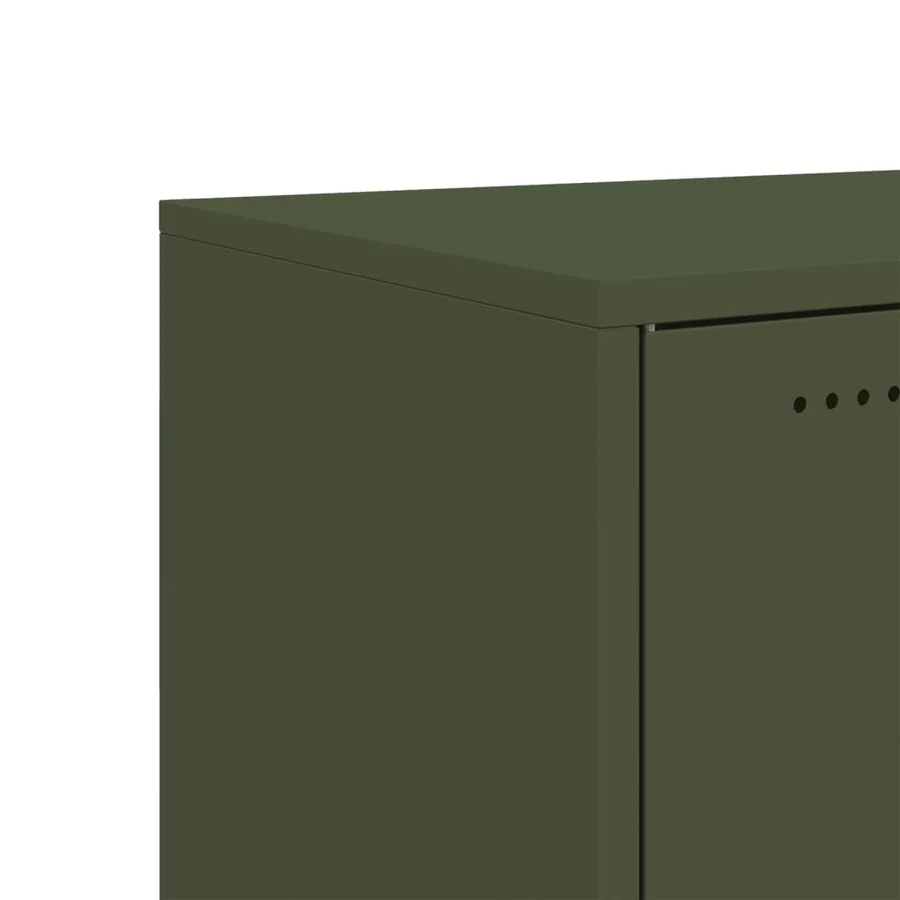 Buffet vert olive 100,5x39x72 cm acier - 11