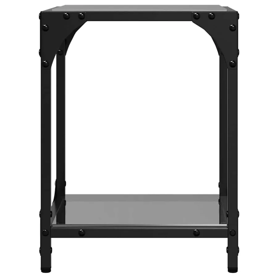 Tables basses avec dessus en verre noir 2 pcs 30x30x40 cm acier - 5