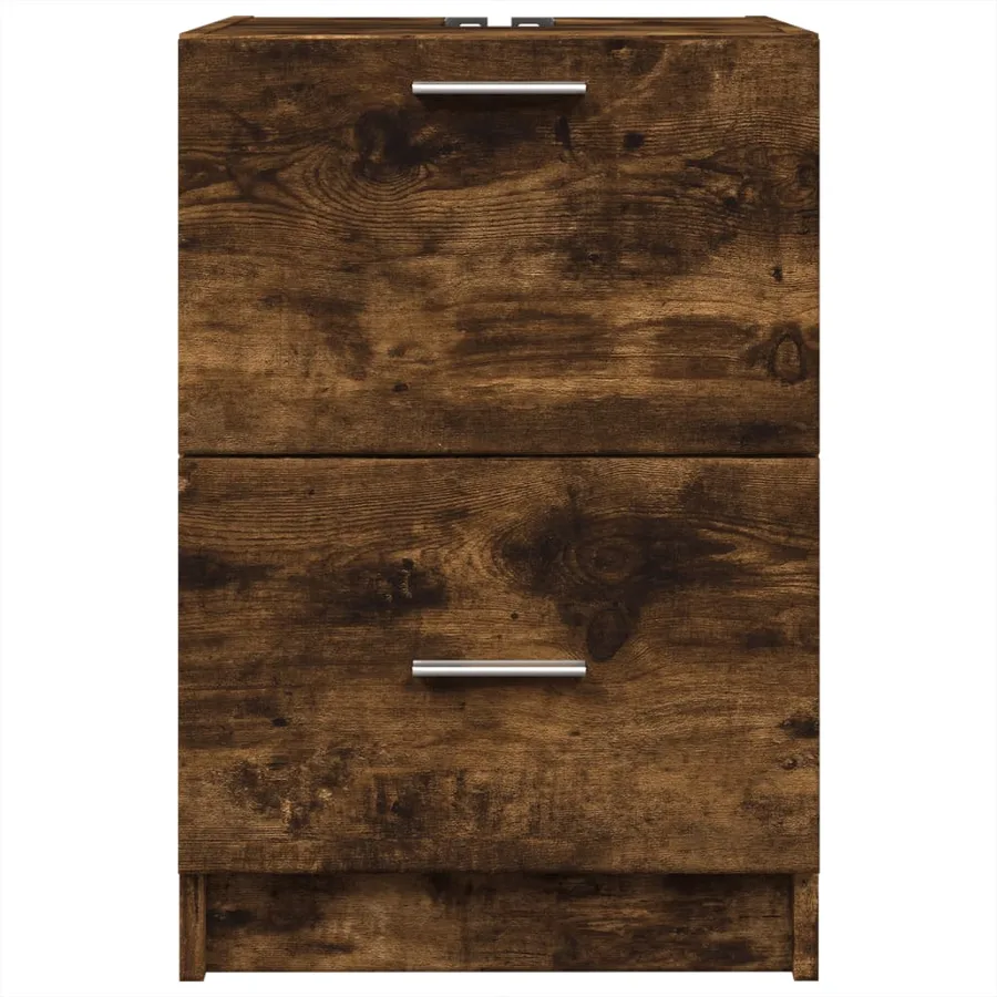 Meuble d'évier chêne fumé 40x37x59 cm bois d'ingénierie - 4
