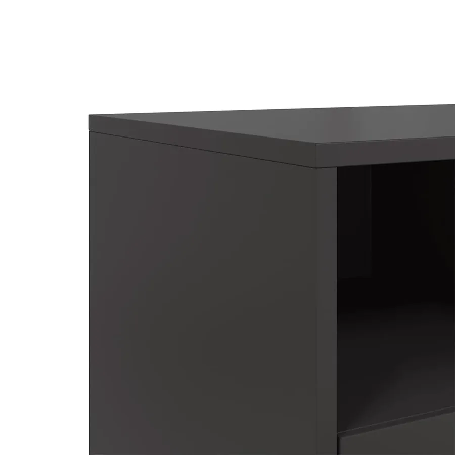 Meuble TV noir 100,5x39x60,5 cm acier - 10