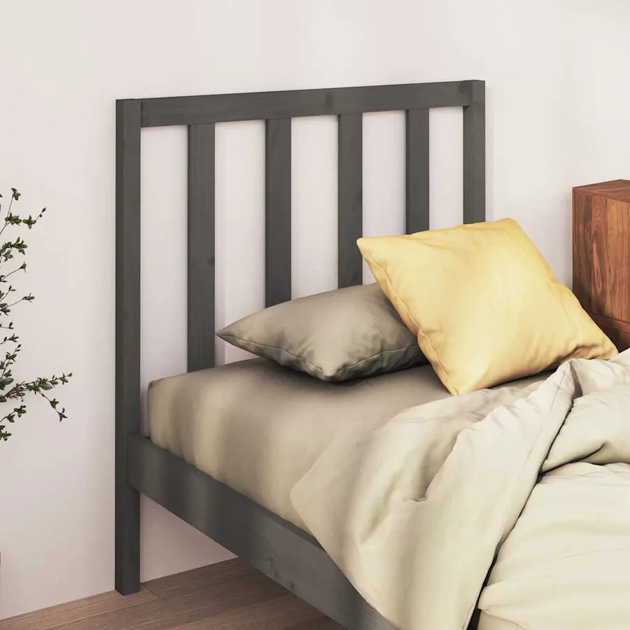 Tête de lit Gris 81x4x100 cm Bois massif de pin - 2