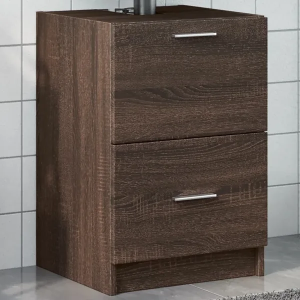 Meuble d'évier chêne marron 40x37x59 cm bois d'ingénierie