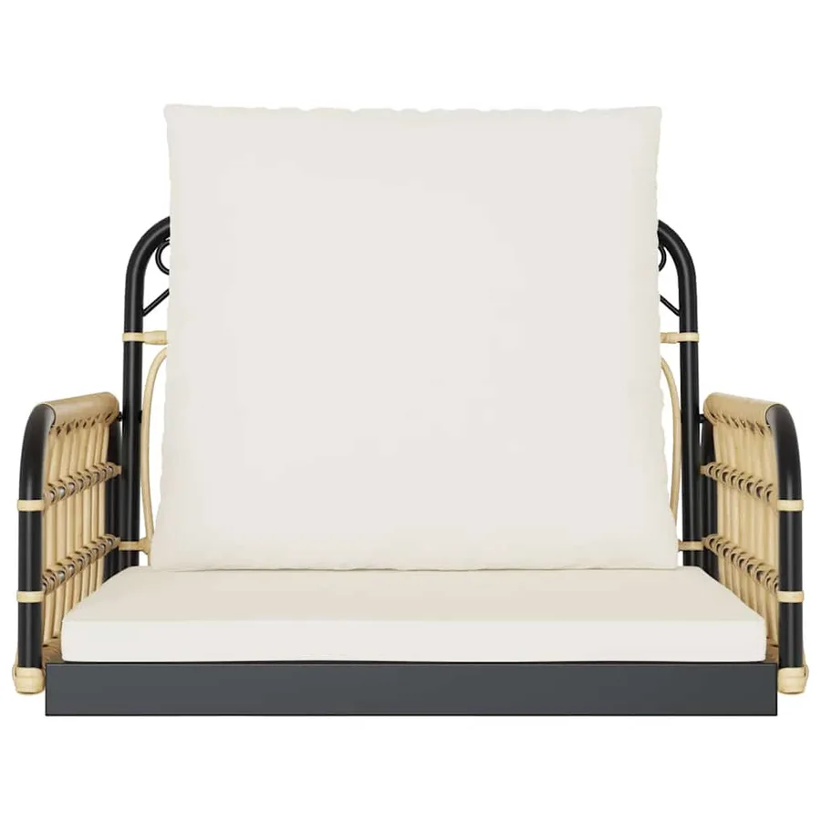 Balancelle avec coussins 63x58x39 cm résine tressée acier - 4