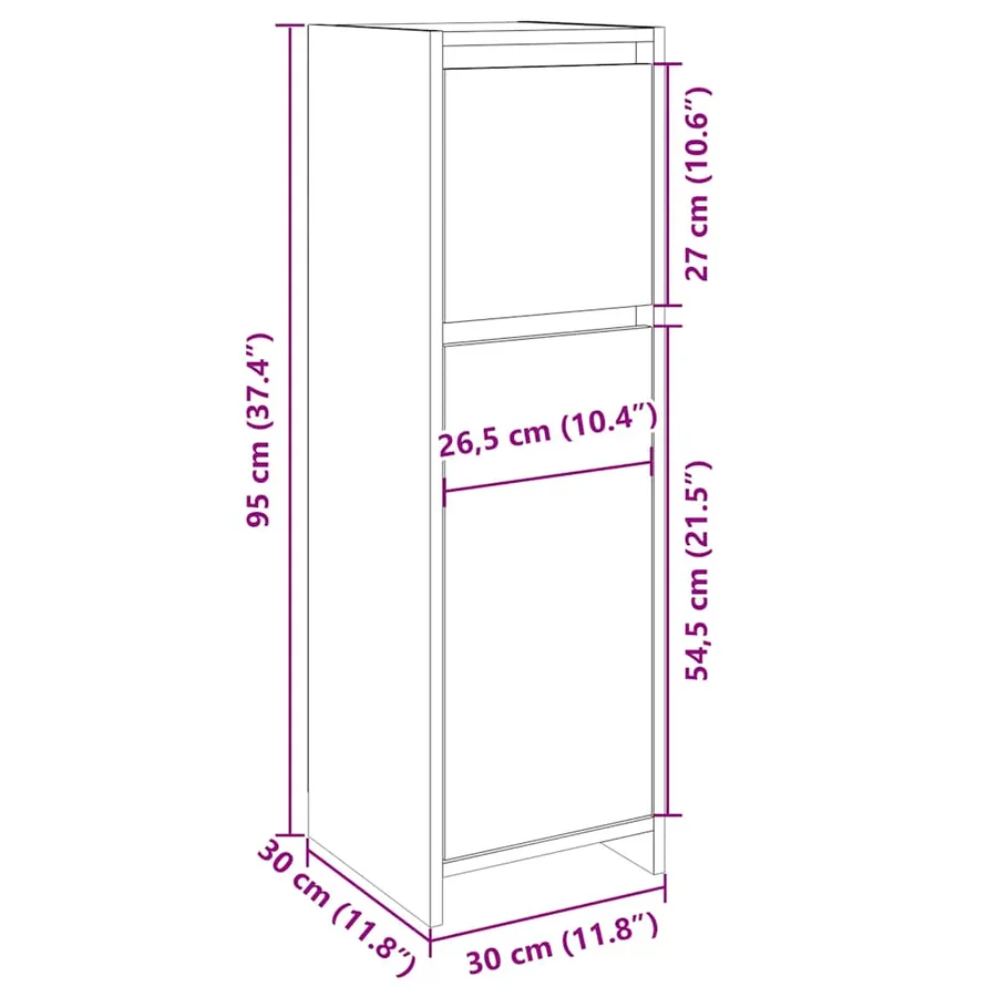 Armoire de salle de bain Chêne sonoma 30x30x95 cm Aggloméré - 10