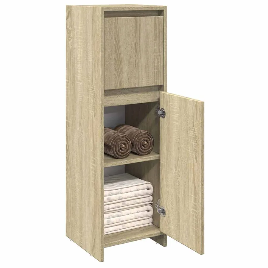 Armoire de salle de bain Chêne sonoma 30x30x95 cm Aggloméré - 3