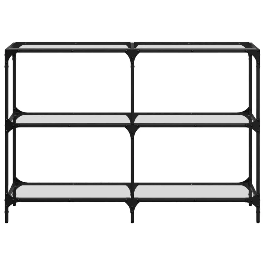 Table console avec dessus en verre transparent 118,5x30x81 cm - 4