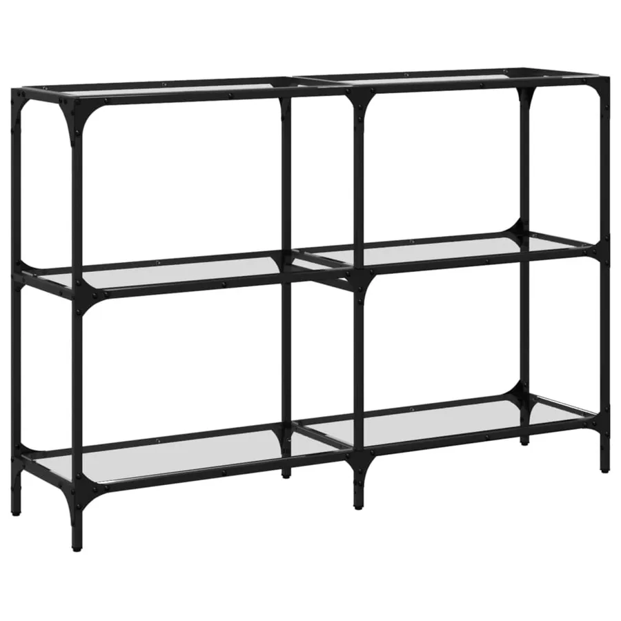 Table console avec dessus en verre transparent 118,5x30x81 cm - 6