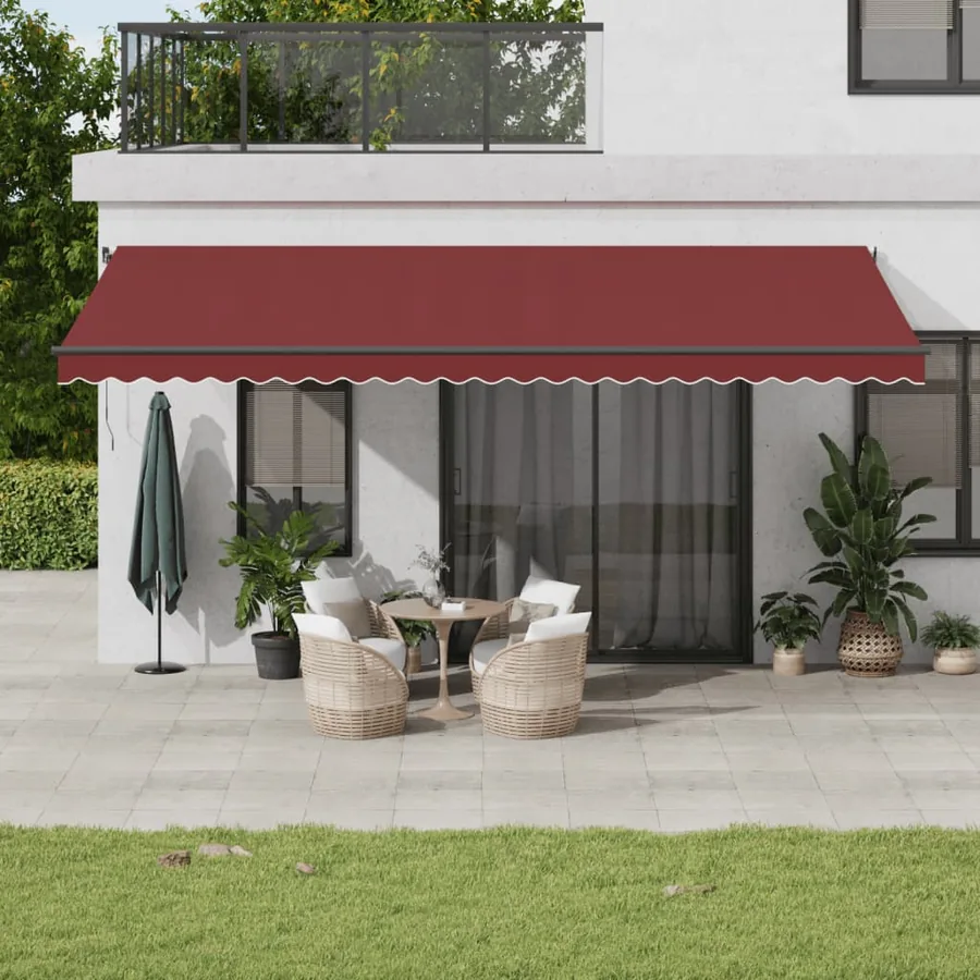Auvent rétractable automatique bordeaux 600x350 cm
