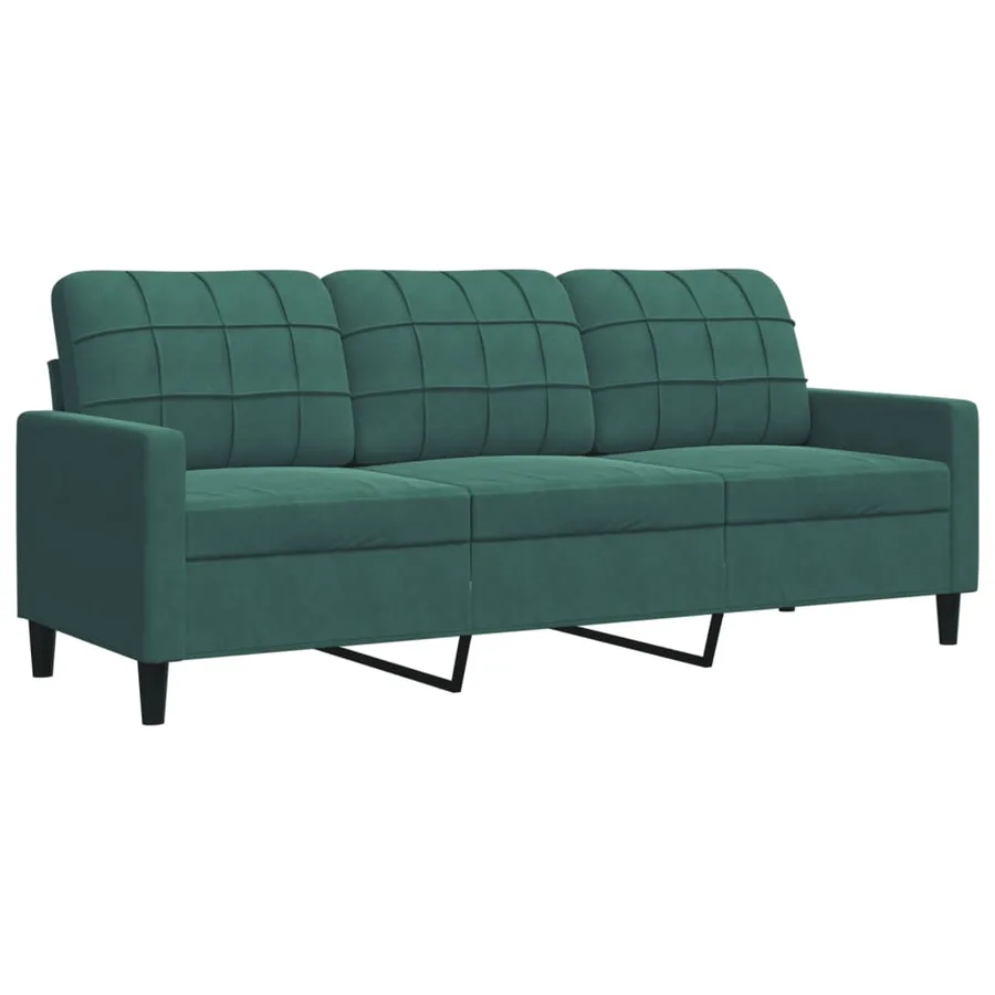 Ensemble de canapés 3 pcs avec coussins et traversins velours - 4