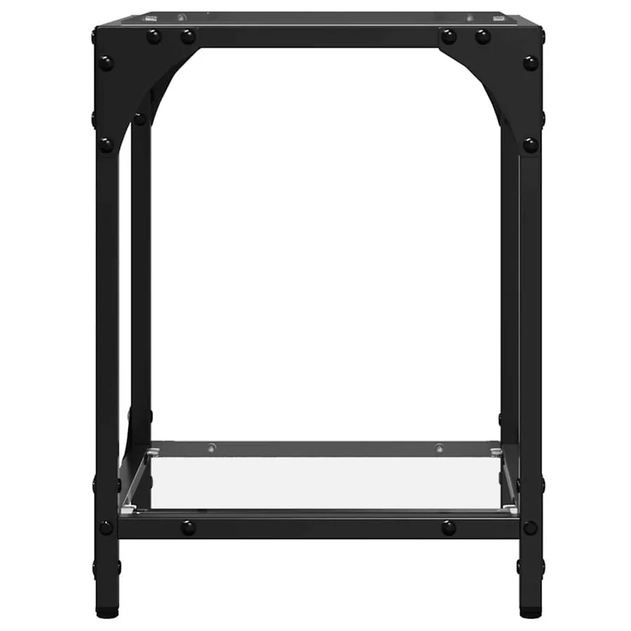 Tables basses avec dessus en verre transparent 2 pcs acier - 4