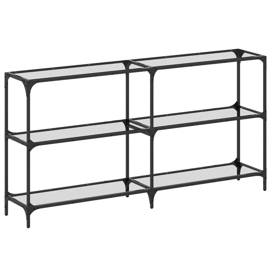 Table console avec dessus en verre transparent 158,5x30x81 cm - 2