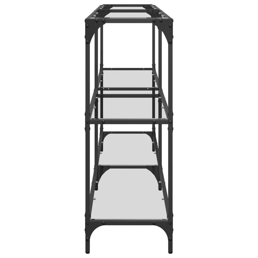 Table console avec dessus en verre transparent 158,5x30x81 cm - 5