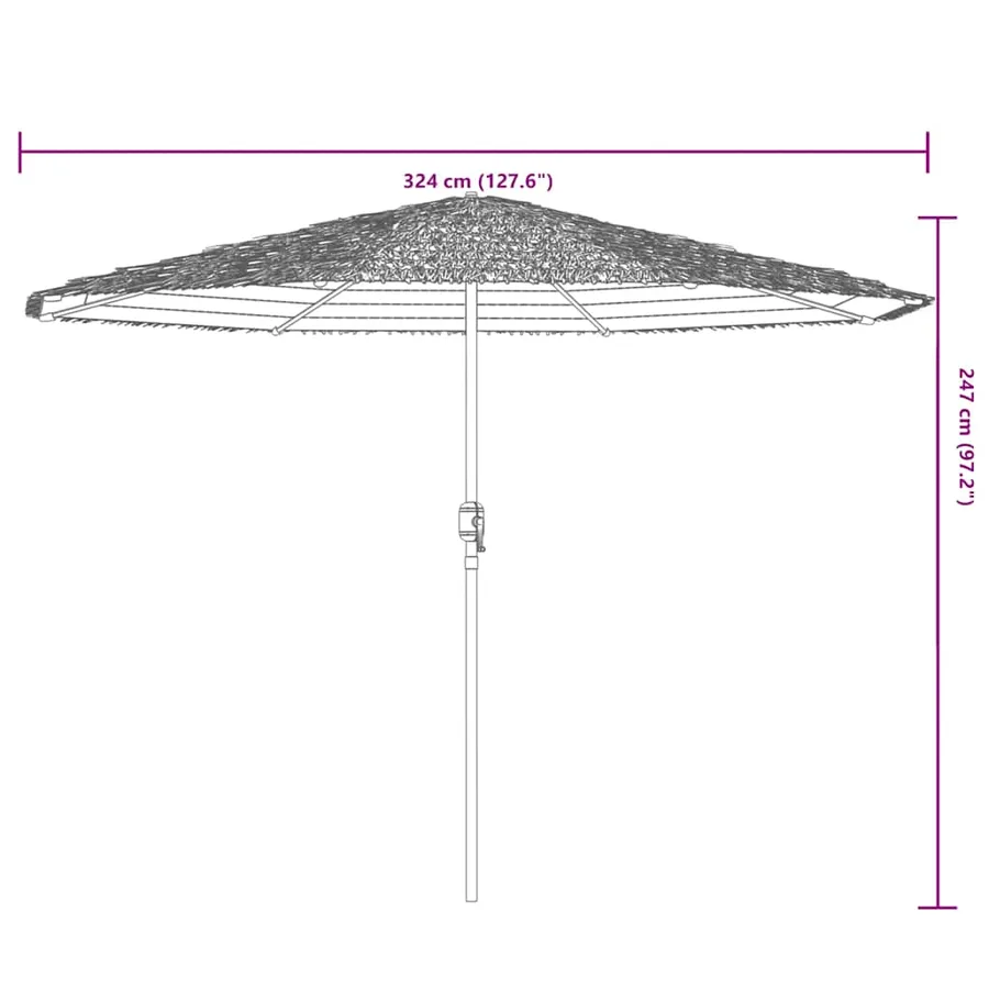 Parasol de jardin avec mât en acier vert 324x324x247 cm - 11