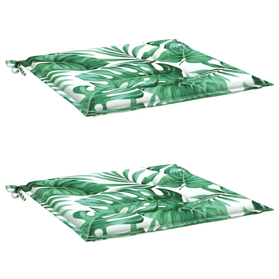 Coussins de chaise lot de 2 motif de feuilles 50x50x4 cm tissu - 3