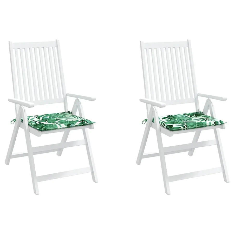 Coussins de chaise lot de 2 motif de feuilles 50x50x4 cm tissu - 4