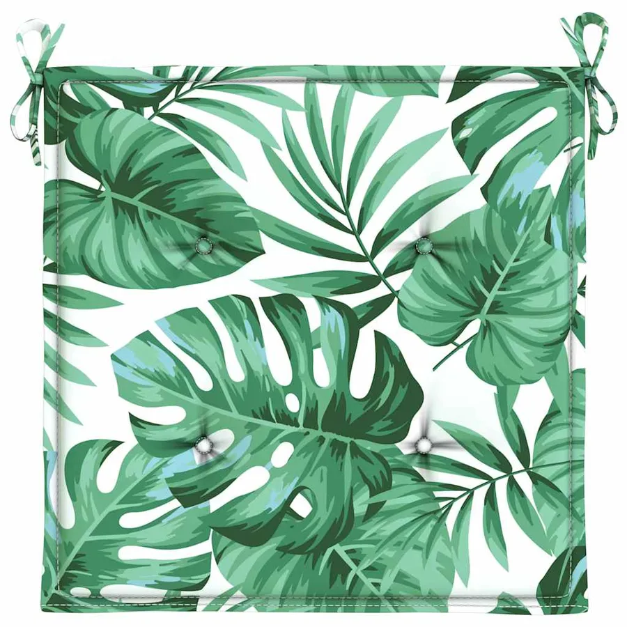 Coussins de chaise lot de 2 motif de feuilles 50x50x4 cm tissu - 6