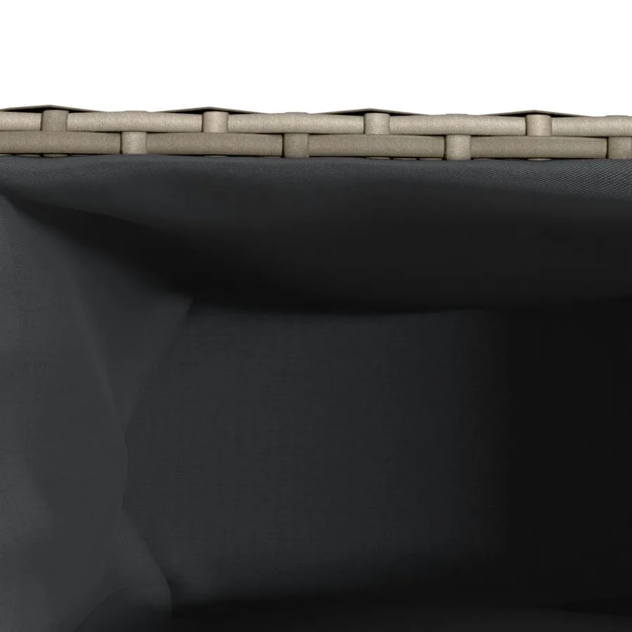 Jardinière et roulettes/3 pots gris 107x32x38 cm résine tressée - 9
